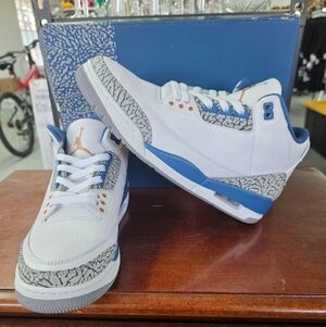 Nike Air Jordan 3 Retro Washington Wizards Size 11 White Blue Copper